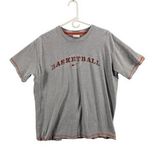 Nike Shirt Mens Extra Large Vintage Basketball Gray Orange Crew Neck Sports